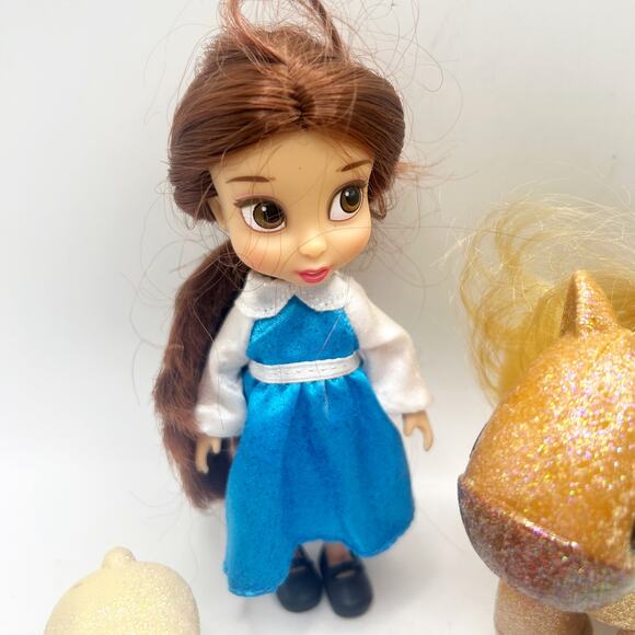 Disney Animators' Collection Mini Doll Play Set Belle And Animal Friends Glitter - Picture 3 of 9